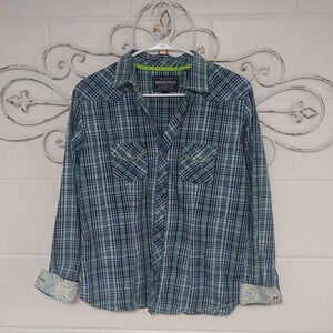 ROUGHSTOCK PANHANDLE SLIM PLAID & PAISLEY, SNAP, WHIPSTITCH, WESTERN SHIRT